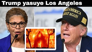 Trump yasuye Los Angeles harigushya , aterana amagambo na meya waho