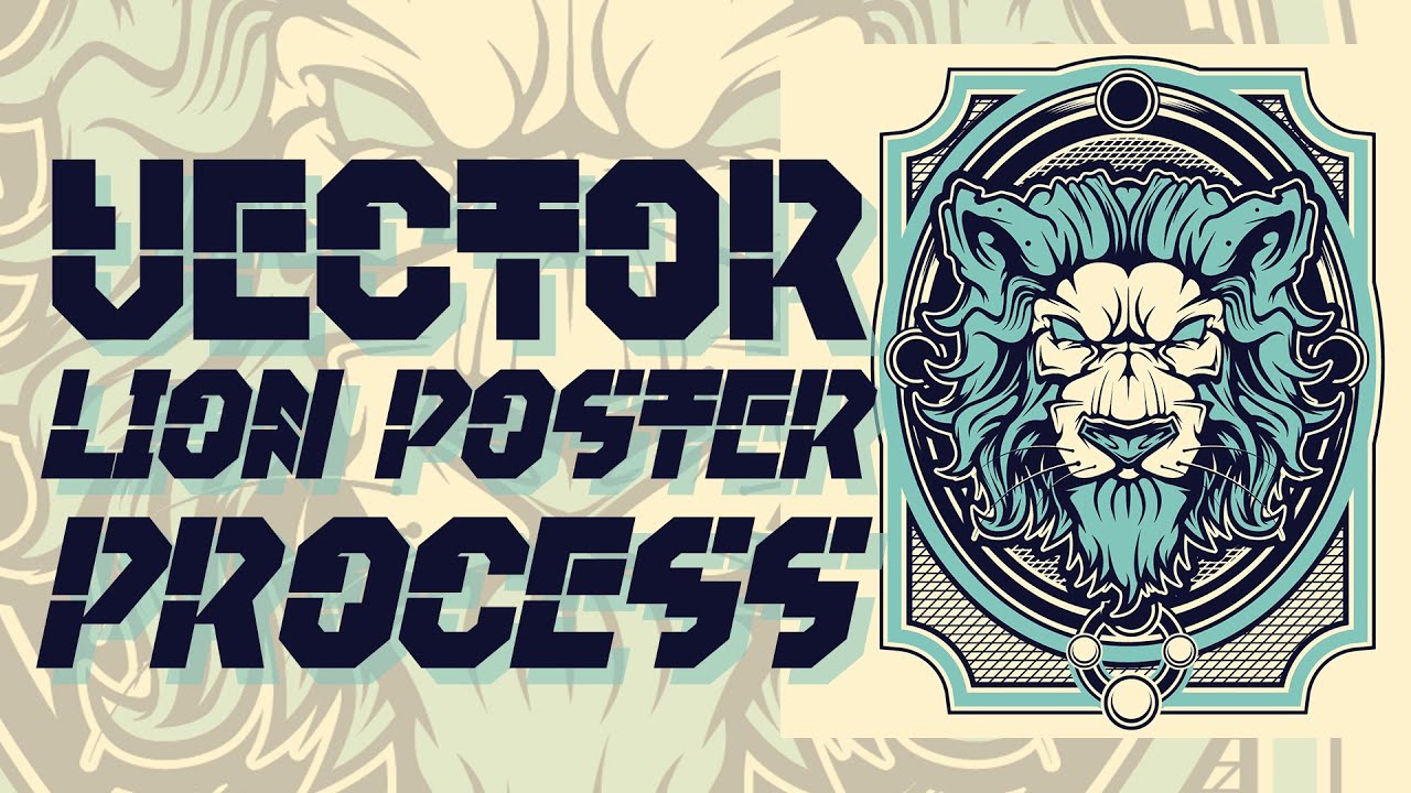 Vector Lion Illustration Process Walkthrough Adobe Illustrator Mouse