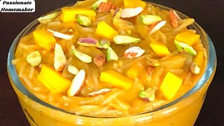 Mango Vermicelli Kheer - Mango Semiya Payasam - Mango Sevai Kheer-Mango Kheer-Mango Dessert Recipes