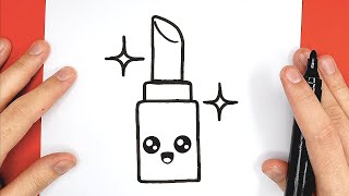 HOW TO DRAW A CUTE LIPSTICK, DRAW CUTE THINGS