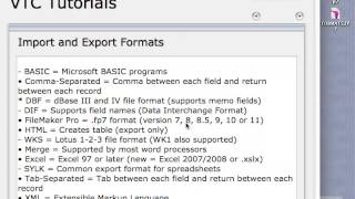 FileMaker Tutorial - 140 - Import and Export Defined