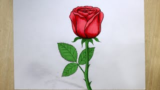 ROSE Drawing 🌹 | How to Draw a Rose step by step easy