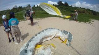 Paragliding - Toguchi Beach 1 of 4, Okinawa Japan. 1080 HD.