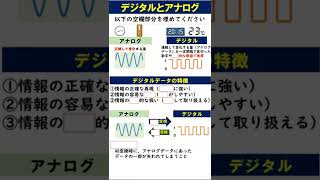 アナログ・デジタルデータの特徴について1分で問題解説！【ITパスポート・基本情報・高校情報Ⅰ】　#shorts