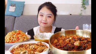 吃饭咯~四川特色/口水鸡/油滋滋的鱼香肉丝/麻婆豆腐盖饭/凉面