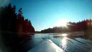 Indoor rowing scenery - summer sunrise