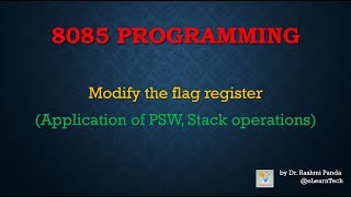 How to modify the flag register ? | 8085 programming