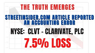 7.52% Stock Loss CLVT Stock News | Clarivate Securities Class Action Lawsuit ($CLVT) Clarivate Stock