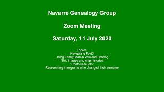 2020 07 11 Navarre Genealogy Group