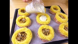 Заливаем соусом грибы! Вкуснятина из фарша и картошки на праздничный стол / Рецепты Другой Кухни