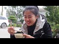 one of rural new year snacks fried rice candy apple girl participated in the whole process