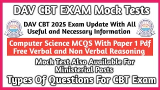 DAV CBT Exam LDC UDC PRT TGT PGT LAB Technician Posts MCQS With Mock Tests * DAV CBT Free Book