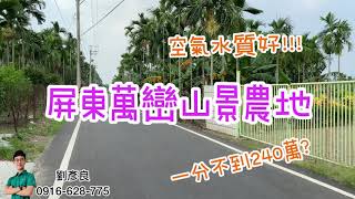 ｜屏東萬巒農地｜總價：238萬/分｜歡迎來電預約賞地 0916-628-775彥良