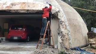 Monolithic Dome Fake Rock Stucco Demolition