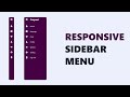 Responsive Sidebar Menu Using  HTML CSS And JavaScript - Responsive Dashboard Sidebar Menu