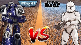 Every Star Wars Army VS Every Warhammer 40k Army! (5 MILLION UNITS) - UEBS 2