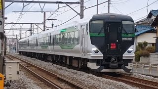 〈ダイヤ改正で土休日のあかぎが廃止に…〉E257系5500番台特急あかぎ8号(4008M)上野行 宮原〜上尾間通過 2025,1/12