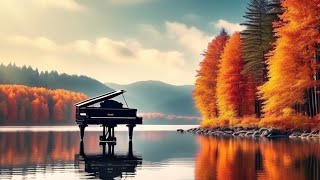 The Enchantment of Autumn Foliage with Captivating Piano Music - 4k views fall forest