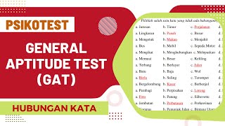 TES PSIKOTES HUBUNGAN KATA ANALOGI | GENERAL APTITUDE TEST (GAT)