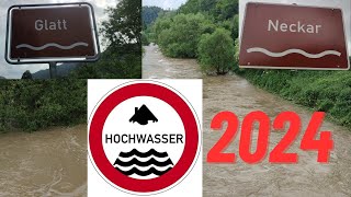 Hochwasser Gefahr am Horb am Neckar, Oberer Neckar, Glatt \u0026 Eyach, Fischingen, Mühringen, Haigerloch