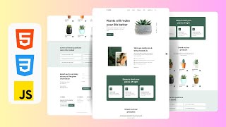 Responsive Plants Website Using HTML , CSS & JavaScript With Free Source Code