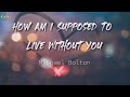 How Am I Supposed To Live Without You (Lyrics) Michael Bolton