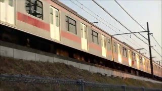 大倉山付近の東急東横線5050系車両