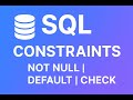 SQL Tutorials | Constraints