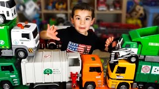 Playing with Garbage Trucks and Recycling Trucks | Big Toy Truck Collection for Kids | JackJackPlays