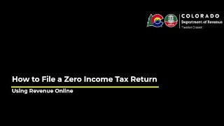 How to File a Zero Income Tax Return Using Revenue Online