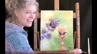 KID FRIENDLY!! Cookies and Canvas - Learn to Paint these Adorable Ostriches with