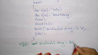 strcat in c programming | String library function | Simple Program | C Programming | Lec-53