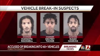 Forsyth County deputies arrest 3 young adults accused of more than 40 recent automobile break-ins