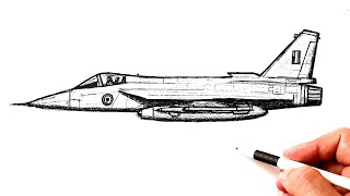 How to draw a Indian Fighter Jet Tejas