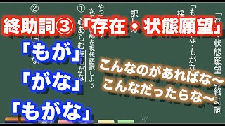 【古典文法】２３ー３　終助詞③　存在・状態願望「もが・がな・もがな」