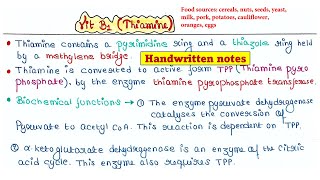 Vitamin B1 (Thiamine) | Food source | Structure | Biochemical Function