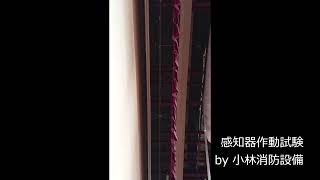 高天井煙感知器作動試験㊷（消防設備点検）automatic fire alarm equipment ～小林消防設備　福岡県豊前市　全類消防設備士　第二種電気工事士　経営学修士～