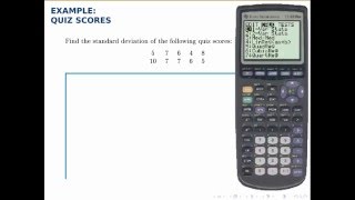 Statistics Example: Standard Deviation Using the TI-83
