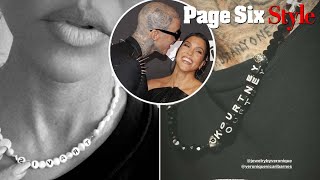 Travis Barker and Kourtney Kardashian debut matching name necklaces | Page Six Celebrity News