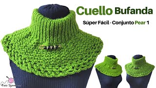 Cuello Bufanda Cubre Hombro Elegante a Dos Agujas | Tejidos a palitos 2 Agujas – Conjunto Pear 1