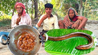 EEL FISH CURRY | eel fish cooking and eating by my grandmother | eel fish curry recipe