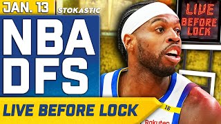 NBA DFS Live Before Lock (Monday 1/13/25) | DraftKings \u0026 FanDuel NBA Lineups