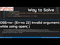 OSError: [Errno 22] Invalid argument: ' 