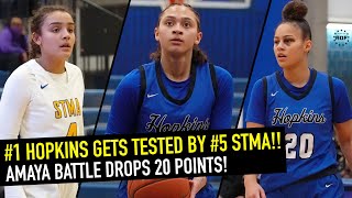 #1 Hopkins Gets Tested By Tessa Johnson \u0026 #5 STMA!! Amaya Battle Drops 20 Points On Senior Night!!