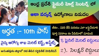 AP ప్రైమరీ హెల్త్ సెంటర్లో ఉద్యోగాలు విడుదల |Aasha workers jobs|Primary health centers jobs|AndhraTV