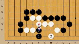 死活：接近实战的棋形。黑1、白2都是值得学习的好手。