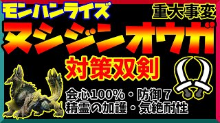 【モンハンライズ】高火力で快適に狩れる！「ヌシジンオウガ重大事変攻略」対策双剣構成【双剣】