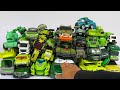 Green TRANSFORMERS Robotcar Tobot Toys: TRACTOR JCB Bumblebee, Train, Truk, Bus, Dinosaur Stopmotion