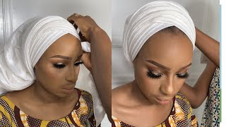 How To Tie a TURBAN Using Raw silk / Easy Bridal Turban Tutorial