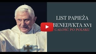 Benedykt XVI o przyczynach kryzysu Kościoła LIST W JĘZYKU POLSKIM